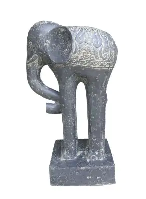 Product image of the product “Elephant sculpture, 90cm height, cast stone, hollow, handcrafted & coloured ”